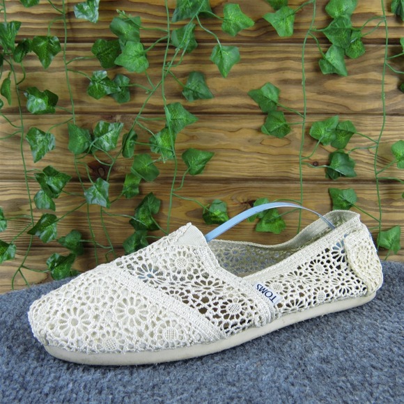Toms Shoes - TOMS Women Alpargata Classic Flat Beige Fabric Sz 8.5 Medium  Used 2025‎